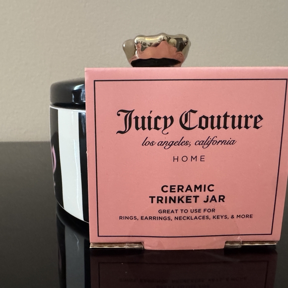 Juicy Couture Black and Pink Ceramic Trinket Jar - Picture 2 of 5